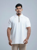 White Premium zipper Polo Shirt