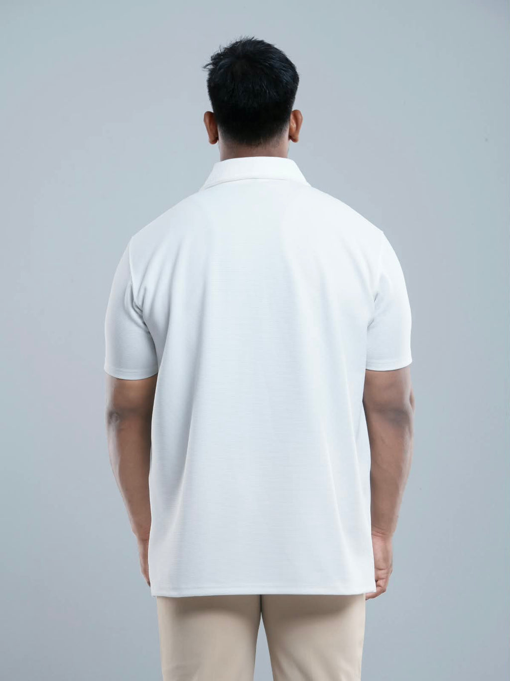 White Premium zipper Polo Shirt