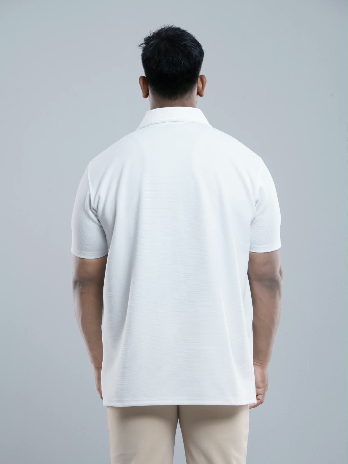 White Premium zipper Polo Shirt