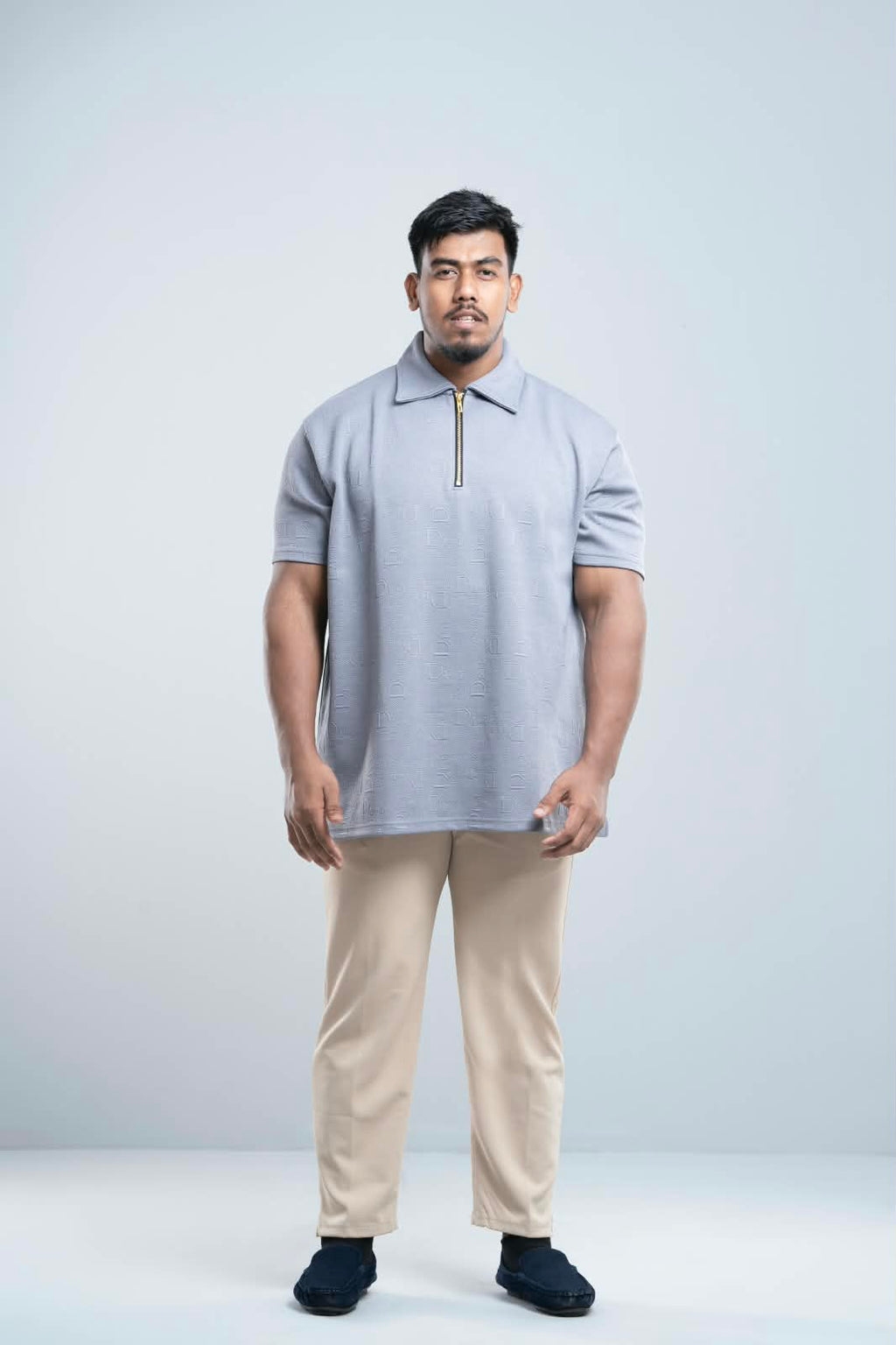 Ash Grey Premium Dior ambush  zipper Polo Shirt