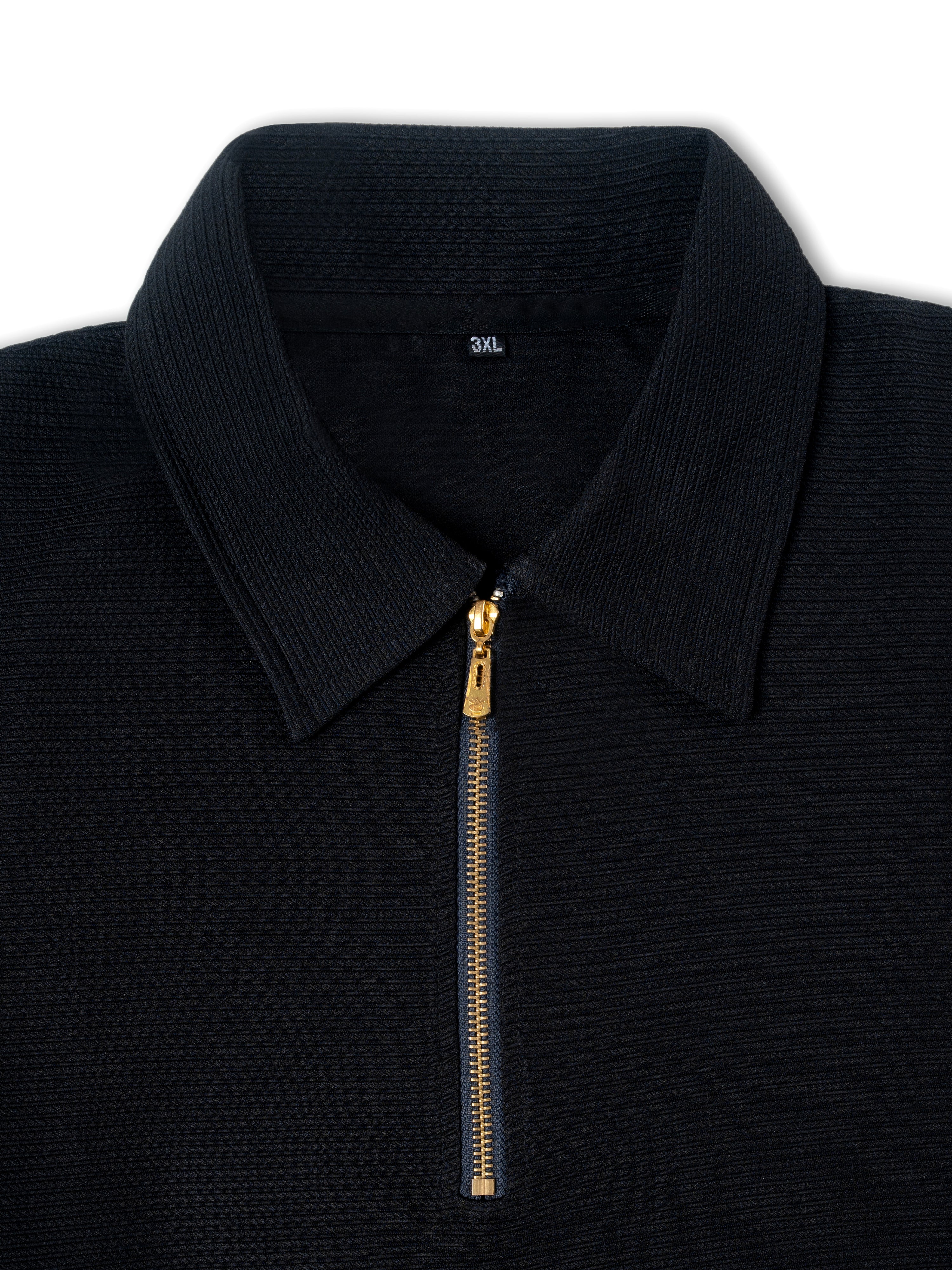 Black Premium zipper Polo Shirt