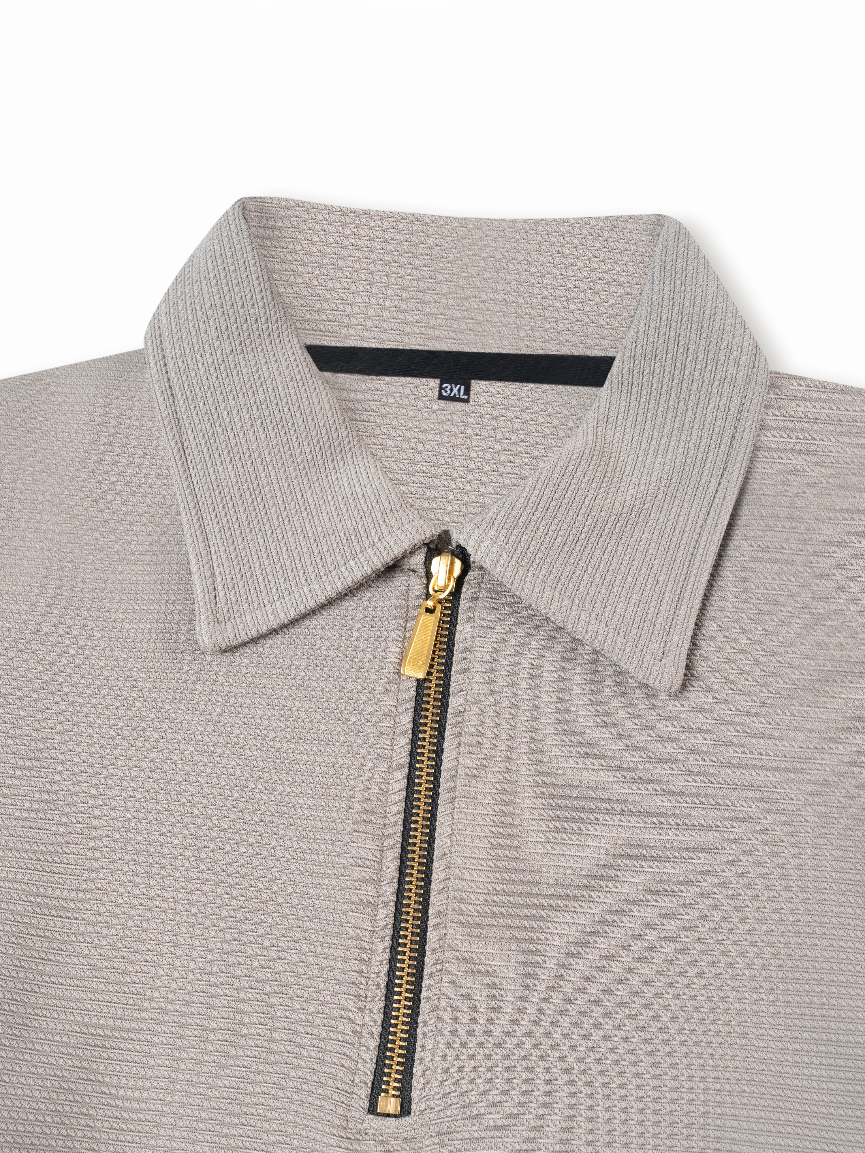 Light beige Premium zipper Polo Shirt