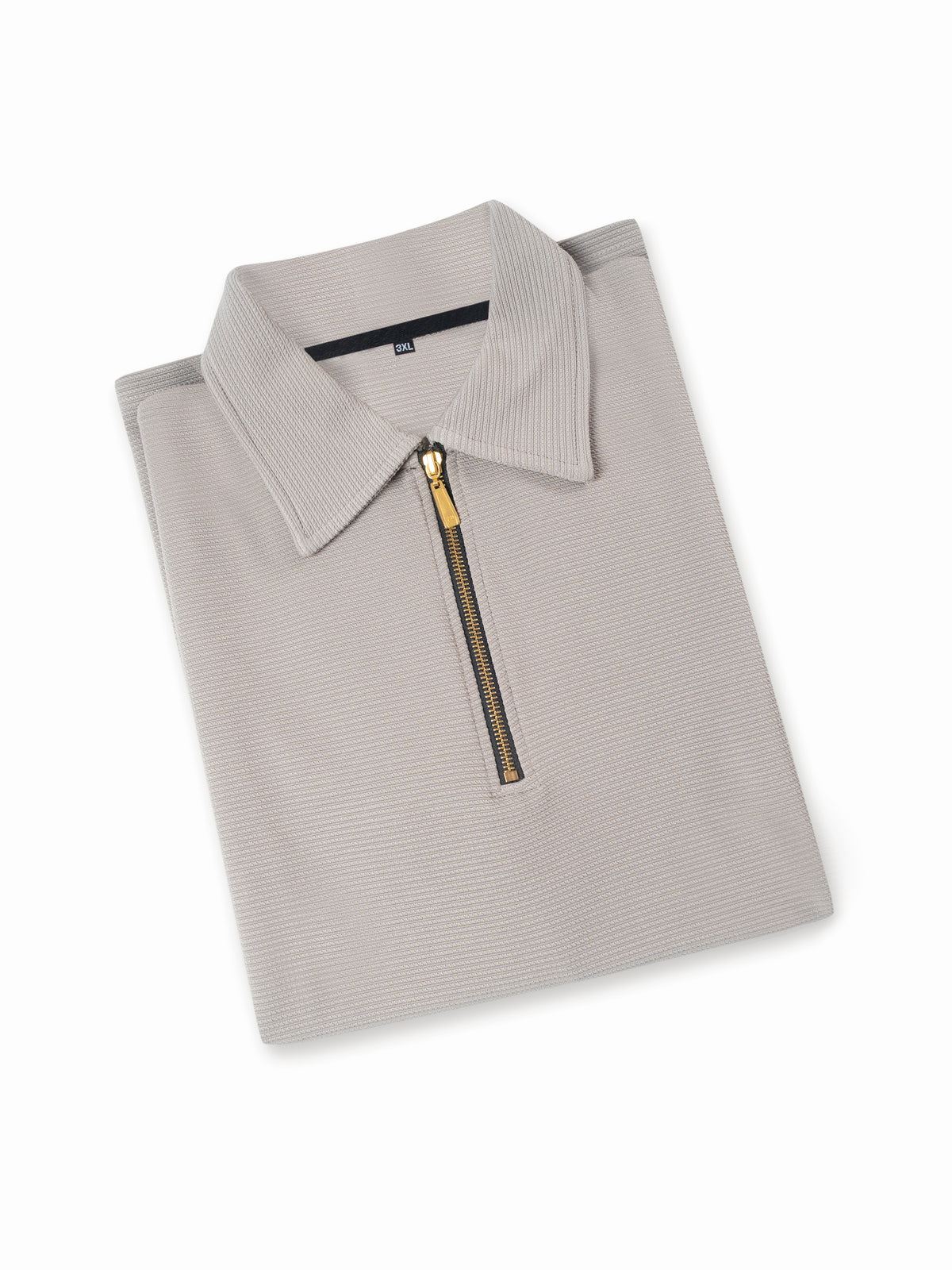 Light beige Premium zipper Polo Shirt