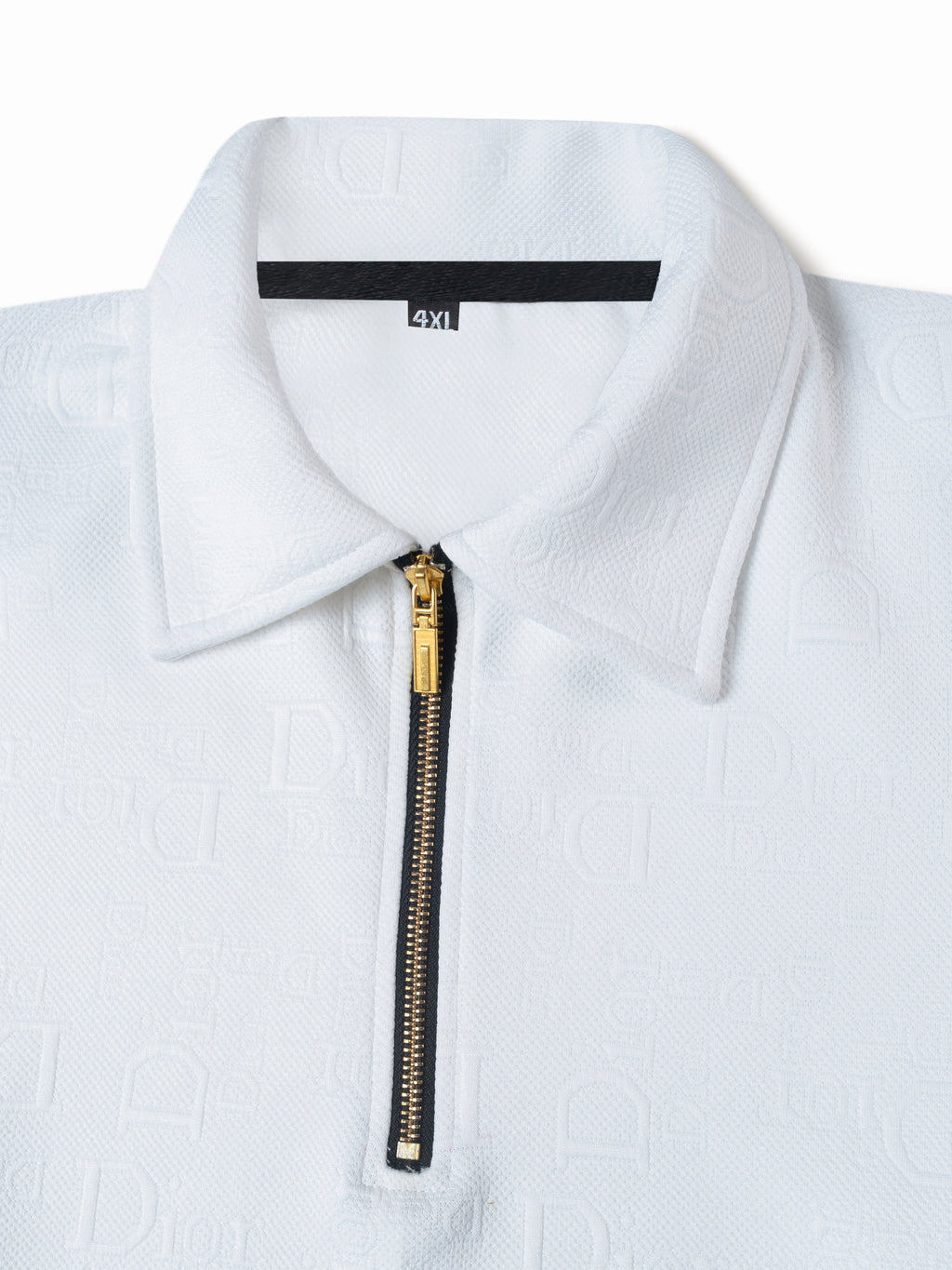 White Premium zipper Polo Shirt