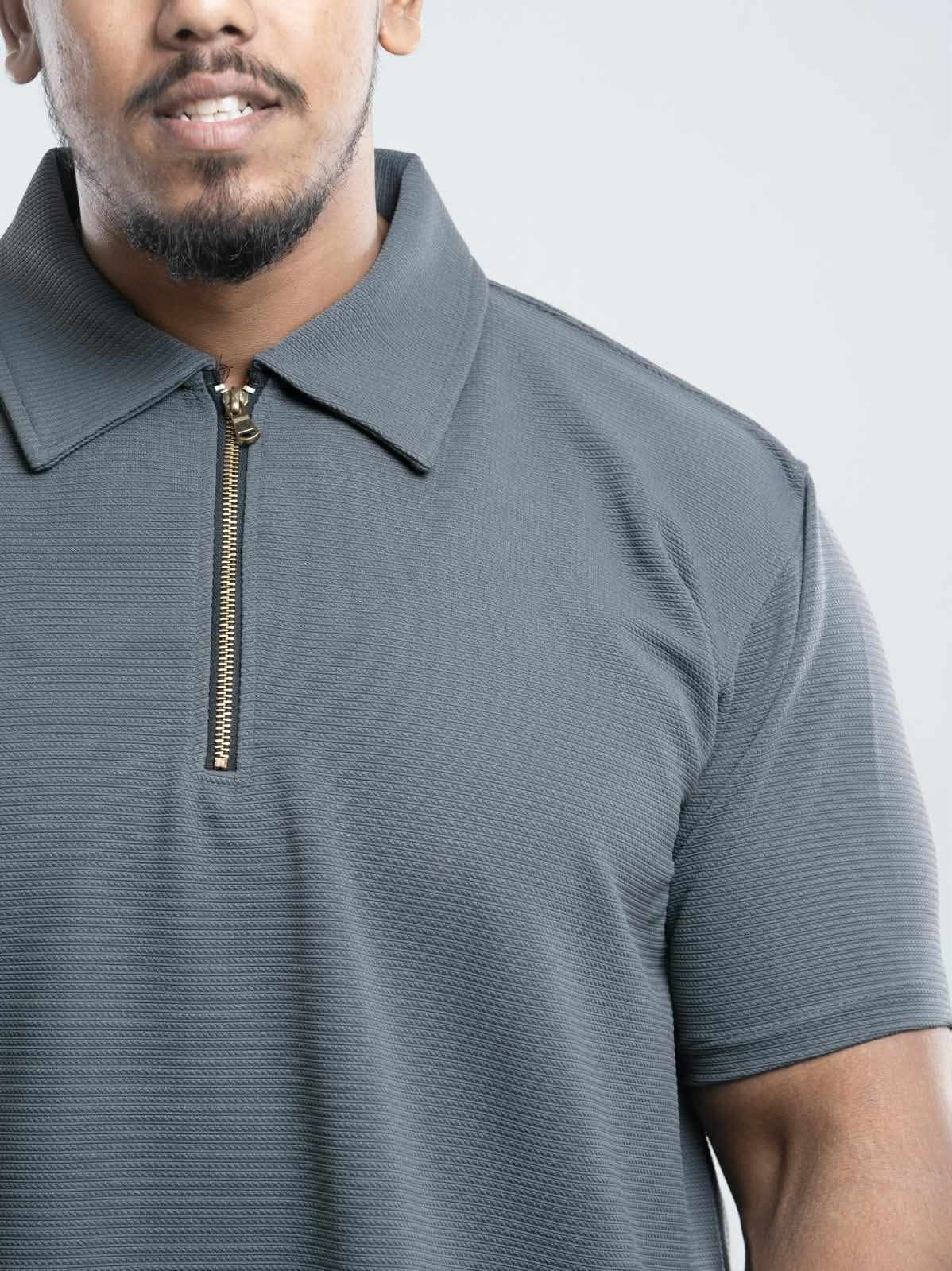 Light beige Premium zipper Polo Shirt