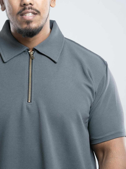 Light beige Premium zipper Polo Shirt