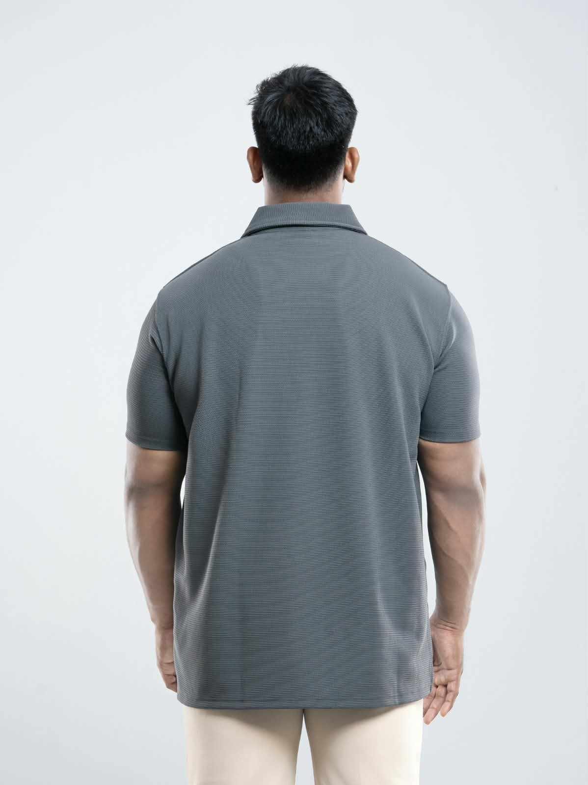 Light beige Premium zipper Polo Shirt