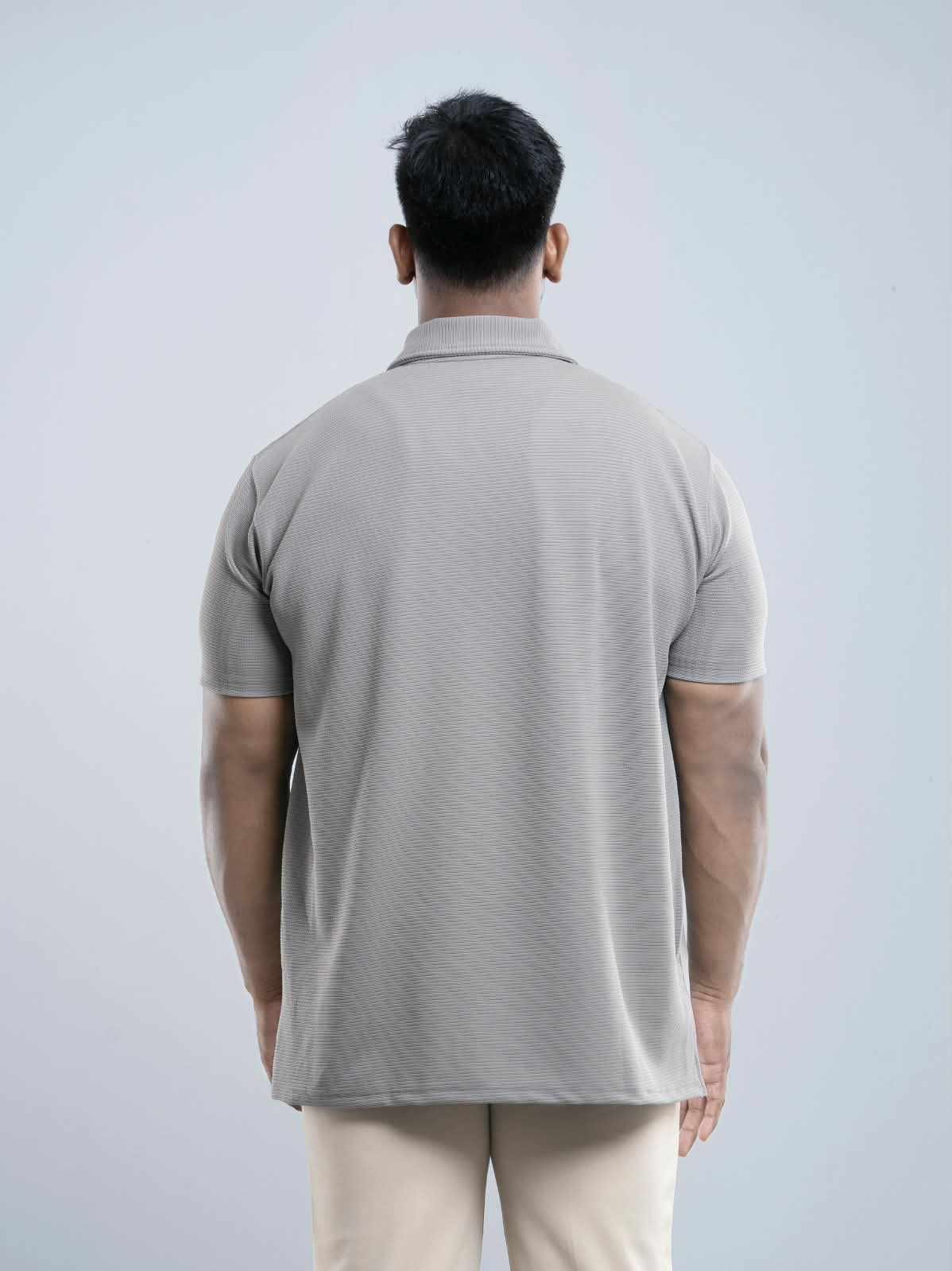 Light beige Premium zipper Polo Shirt