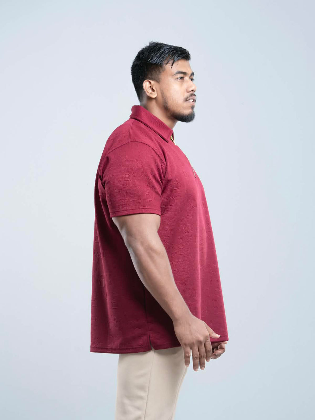 Maroon Premium zipper Polo Shirt