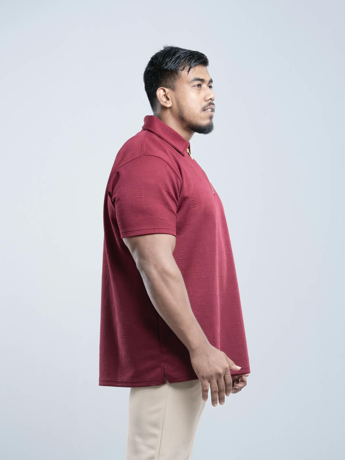 Maroon Premium zipper Polo Shirt