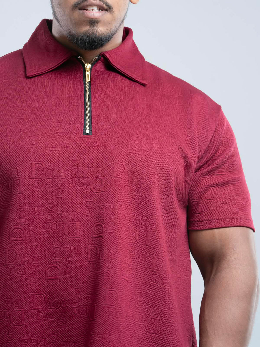 Maroon Premium zipper Polo Shirt