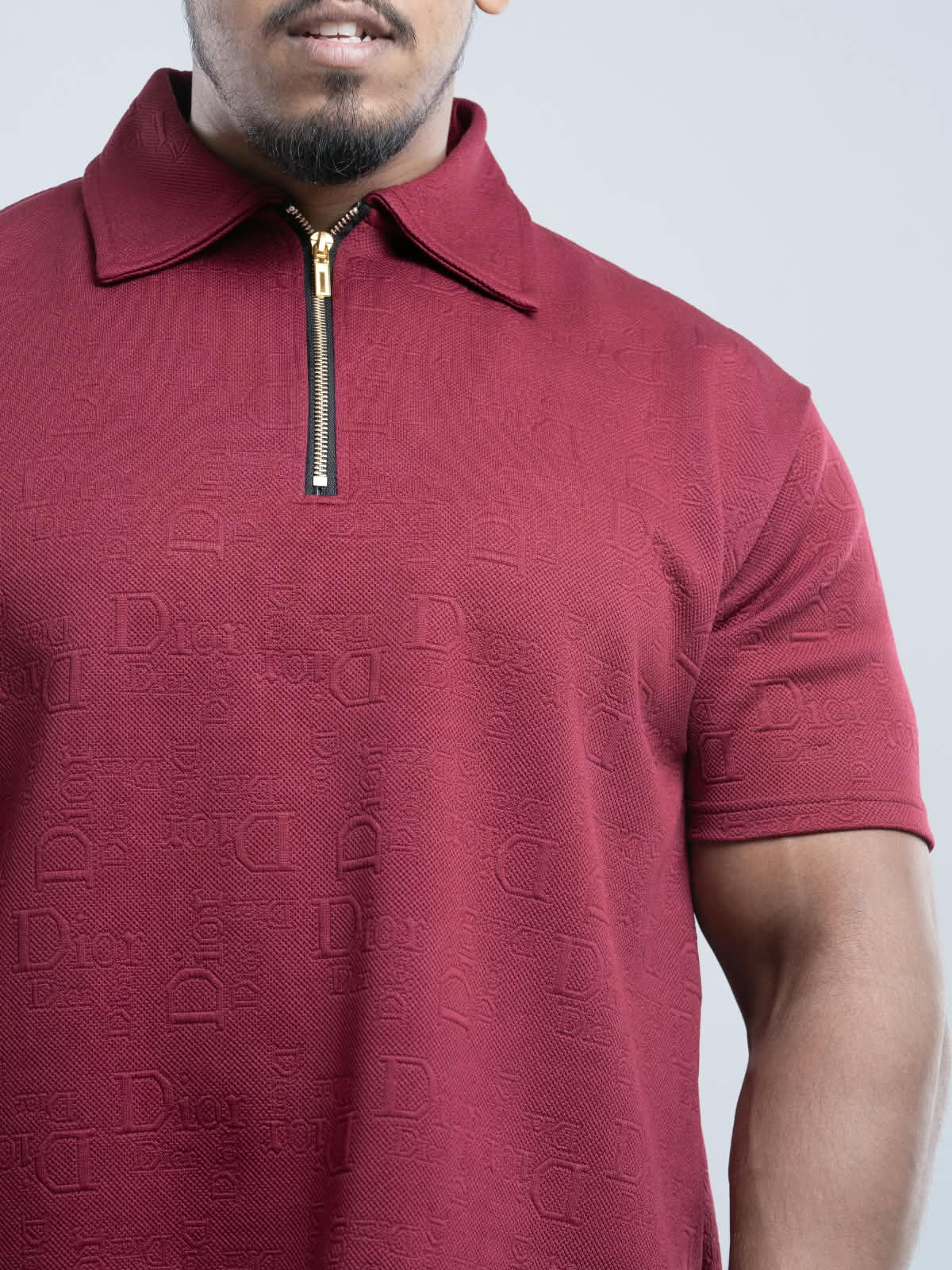 Maroon Premium zipper Polo Shirt
