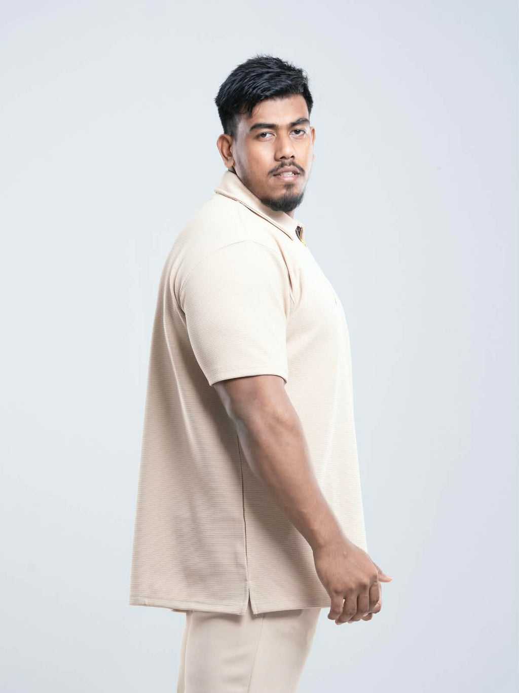 Light gray Premium zipper Polo Shirt