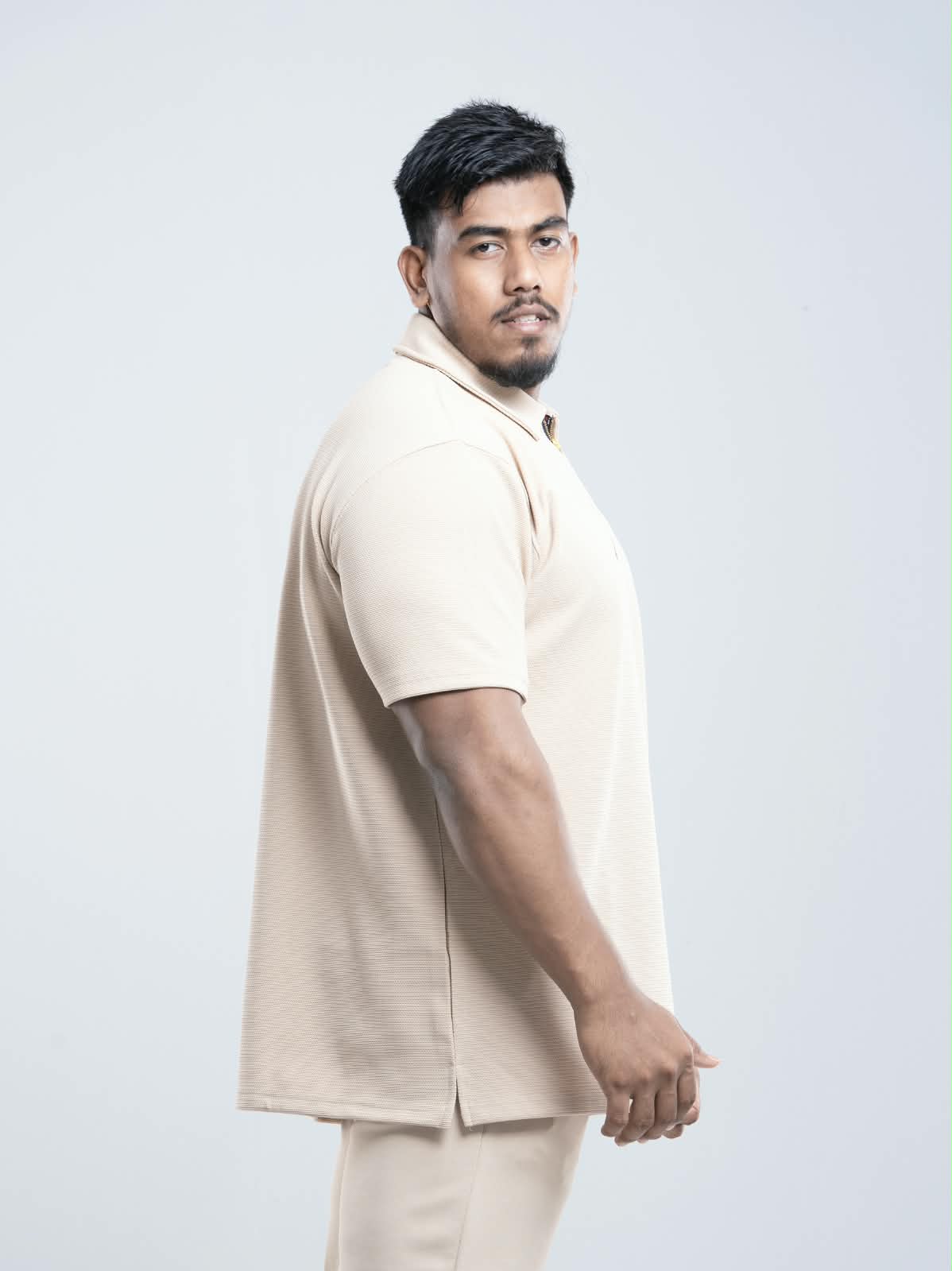 Light gray Premium zipper Polo Shirt