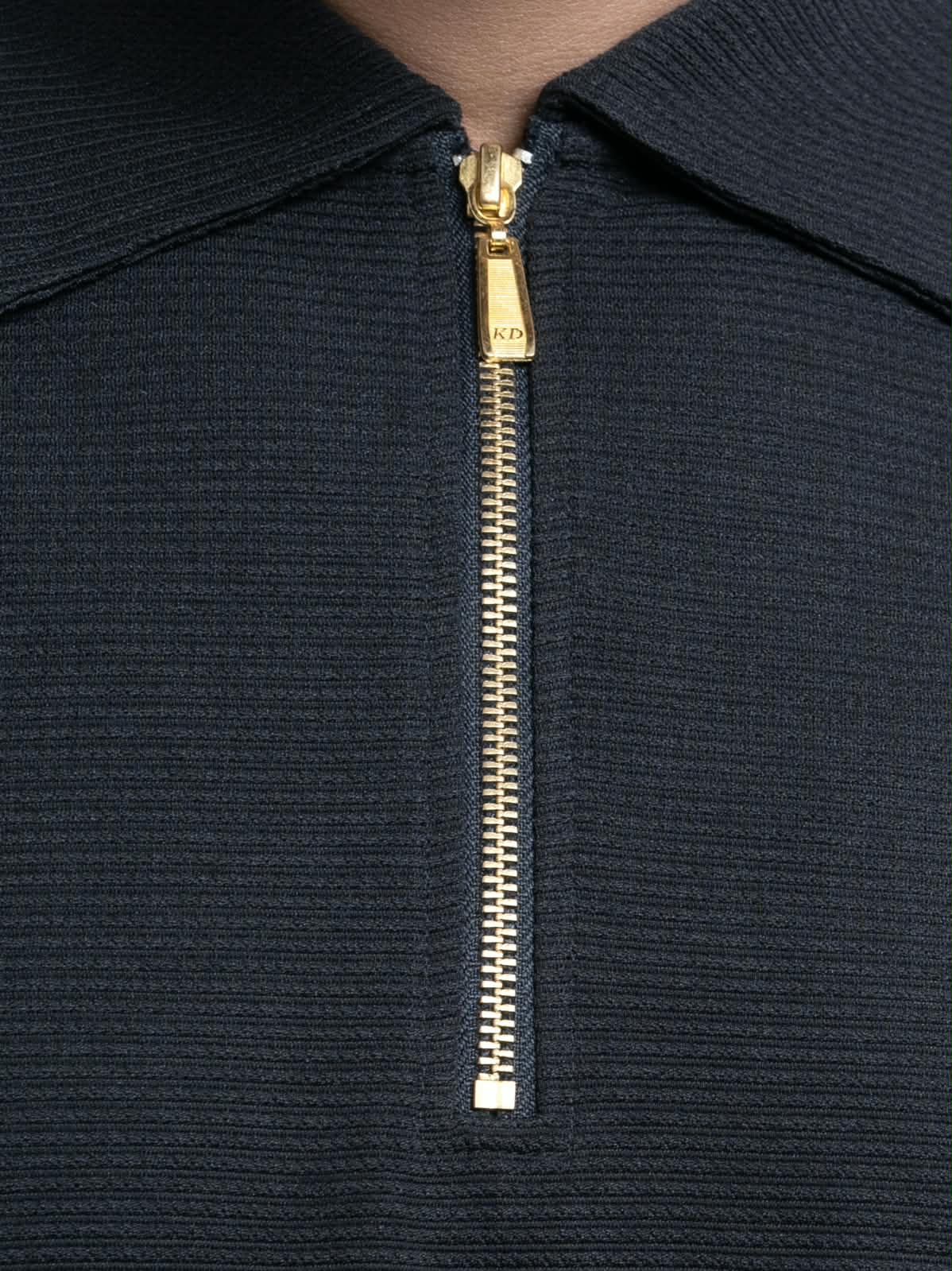 Black Premium zipper Polo Shirt