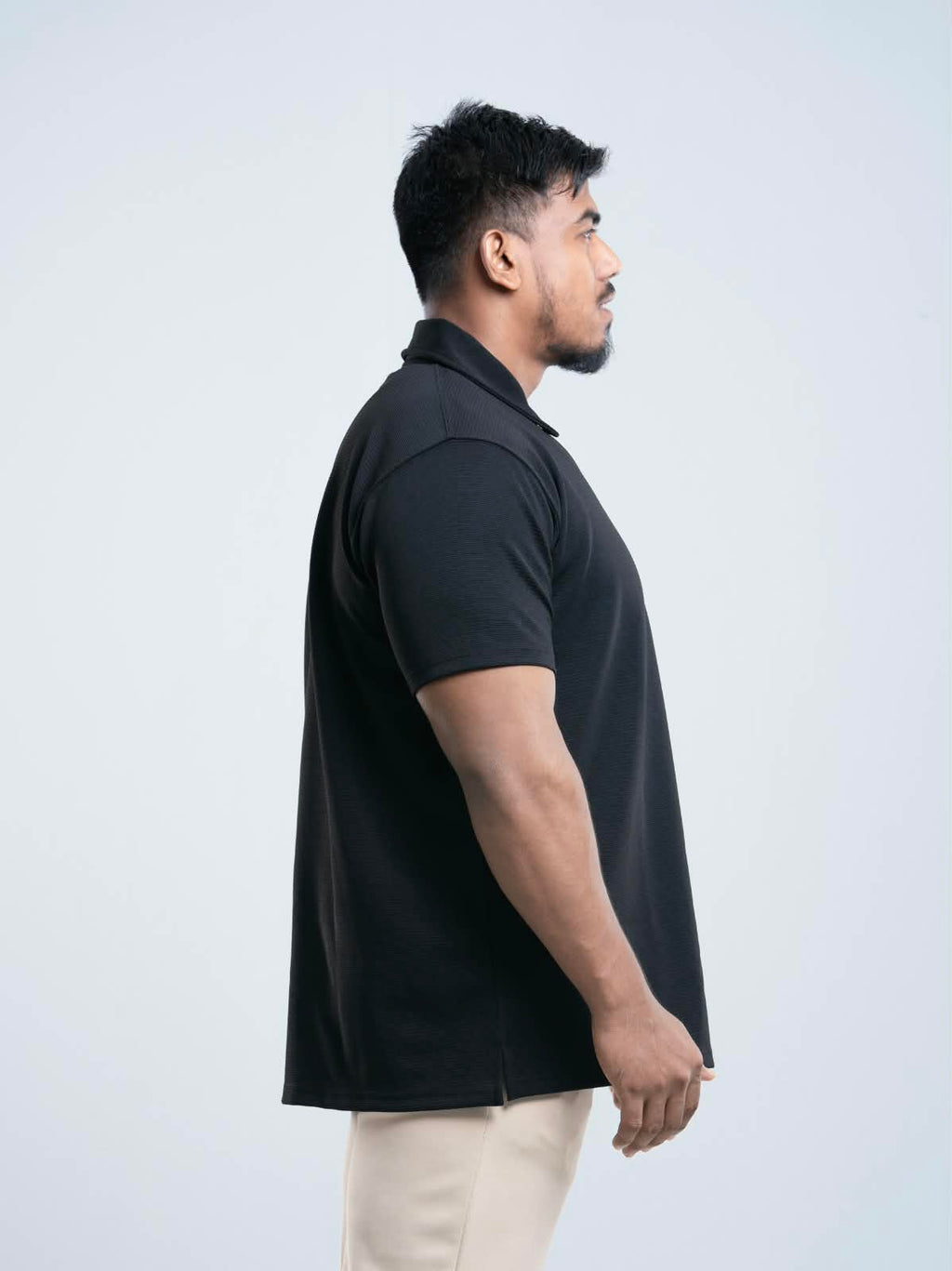 Black Premium zipper Polo Shirt