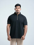 Black Premium zipper Polo Shirt