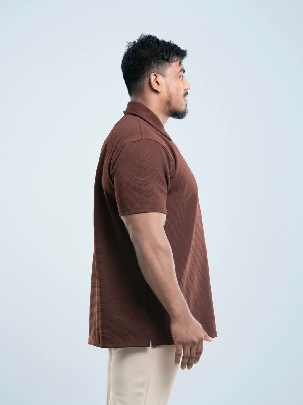 Dark brown Premium zipper Polo Shirt