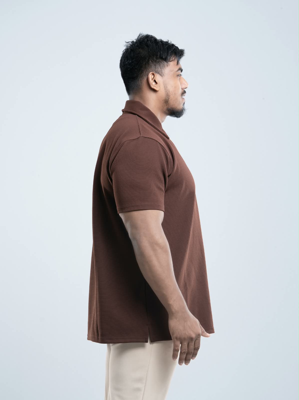 Dark brown Premium zipper Polo Shirt