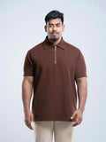 Dark brown Premium zipper Polo Shirt