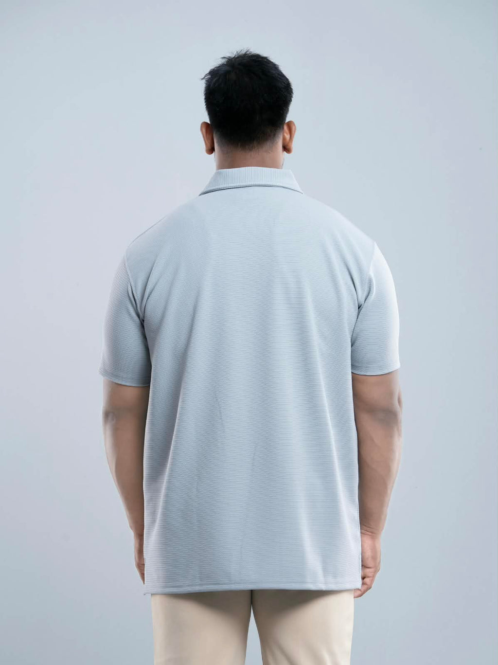 Light gray Premium zipper Polo Shirt