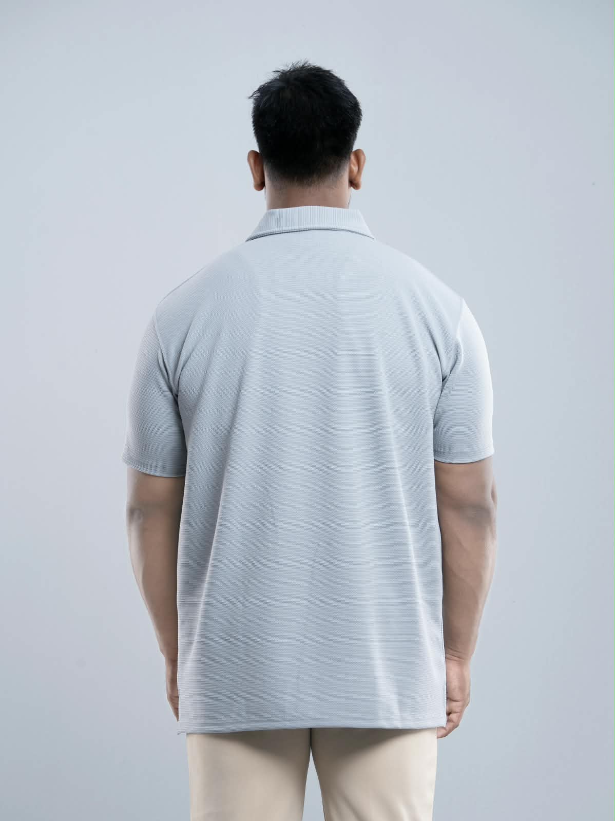 Light gray Premium zipper Polo Shirt