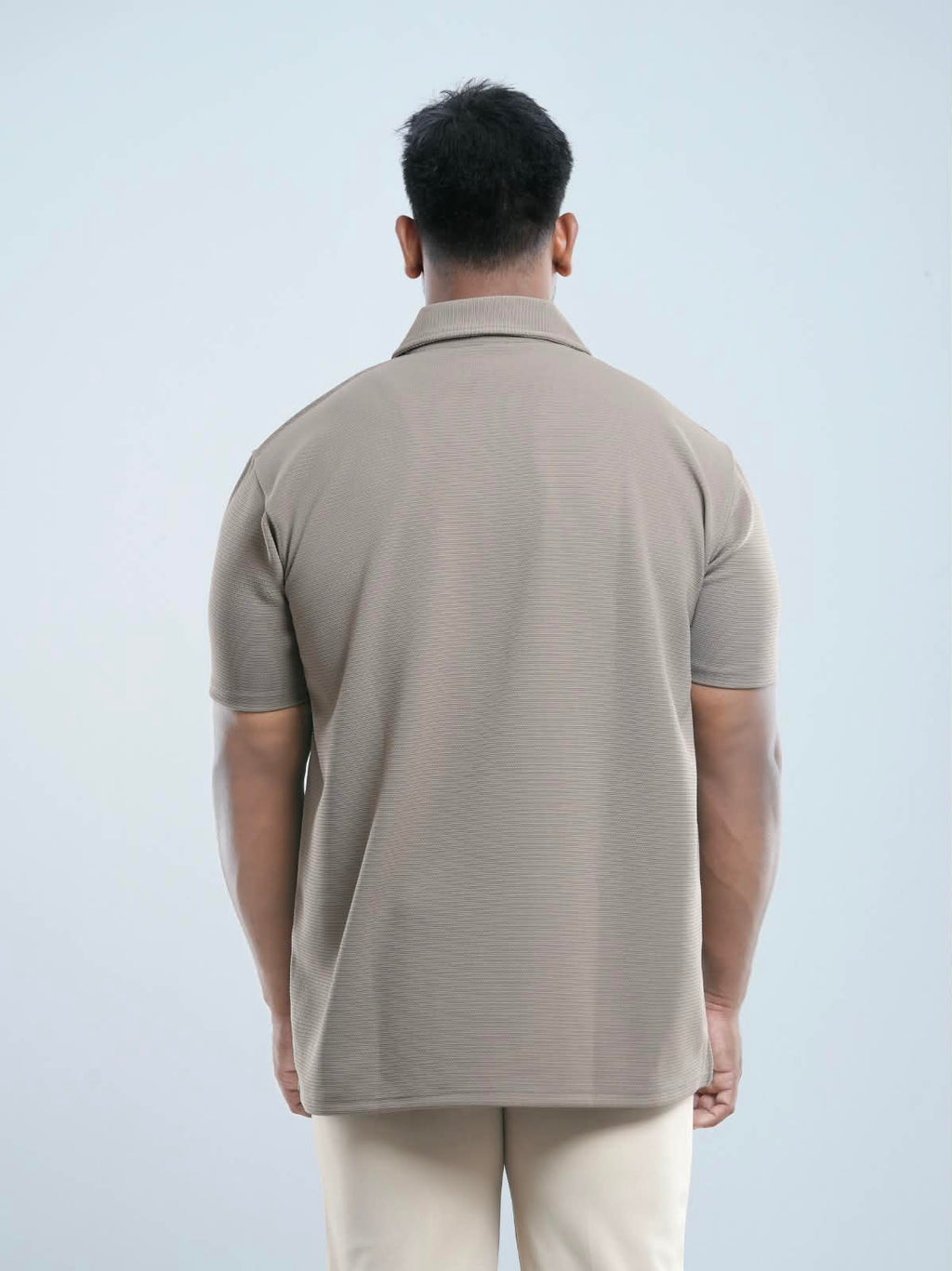 Light beige Premium zipper Polo Shirt