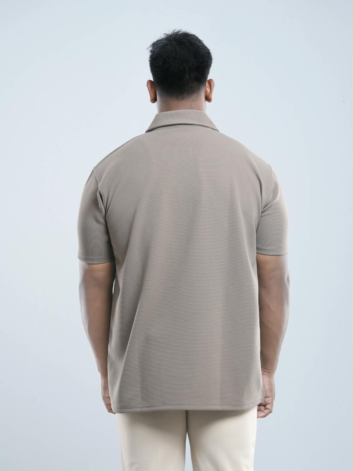 Light beige Premium zipper Polo Shirt