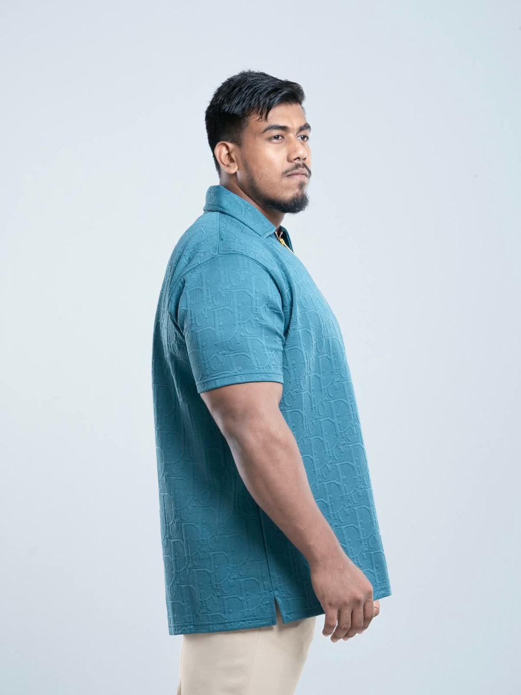 Ocean Blue Premium Dior ambush  zipper Polo Shirt