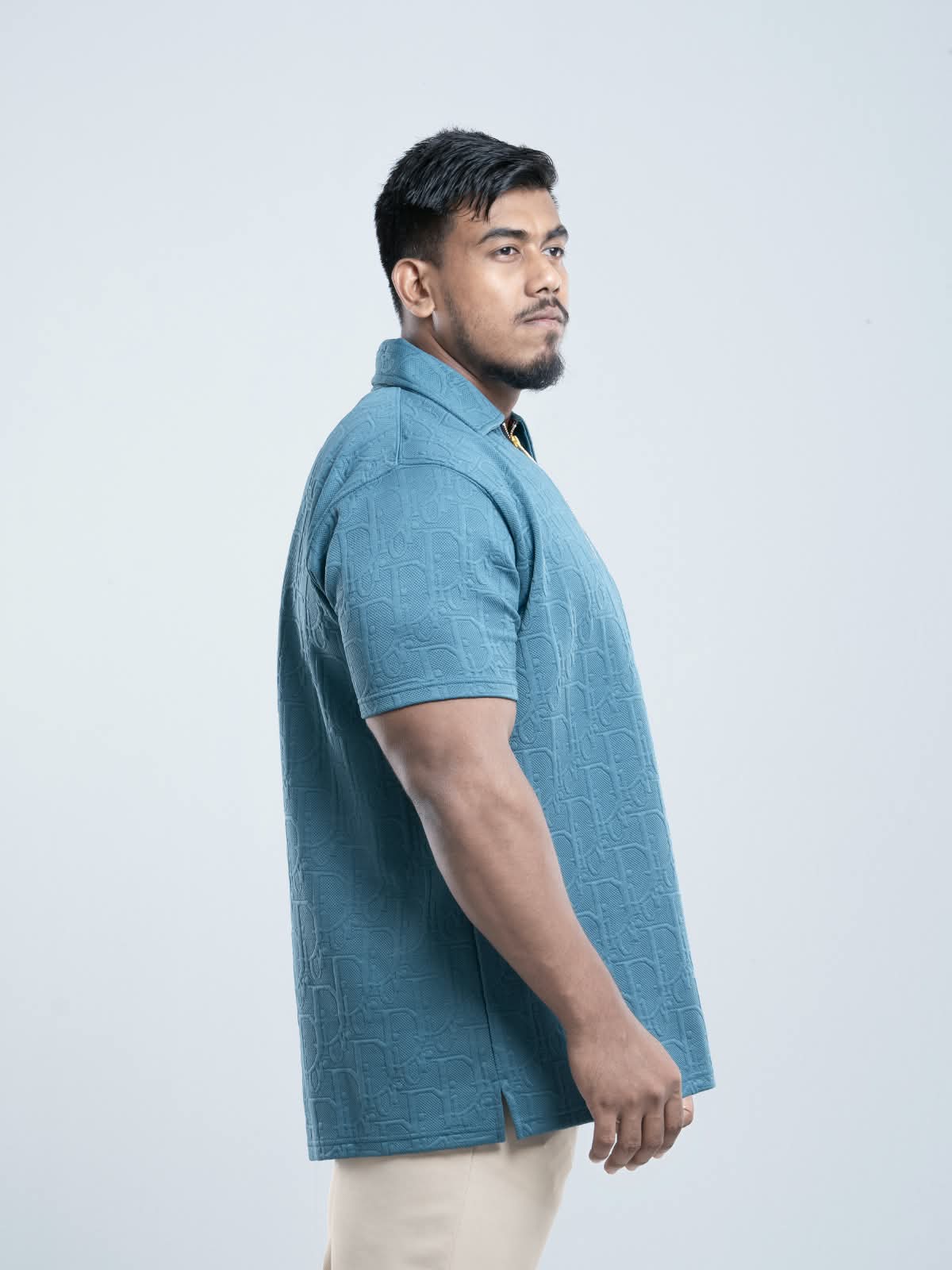 Ocean Blue Premium Dior ambush  zipper Polo Shirt