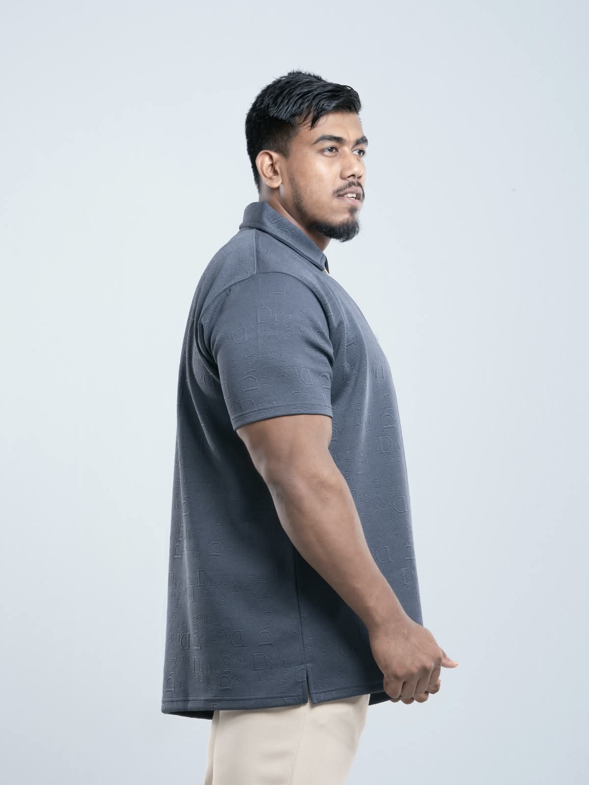 Charcoal Grey Premium Dior ambush  zipper Polo Shirt