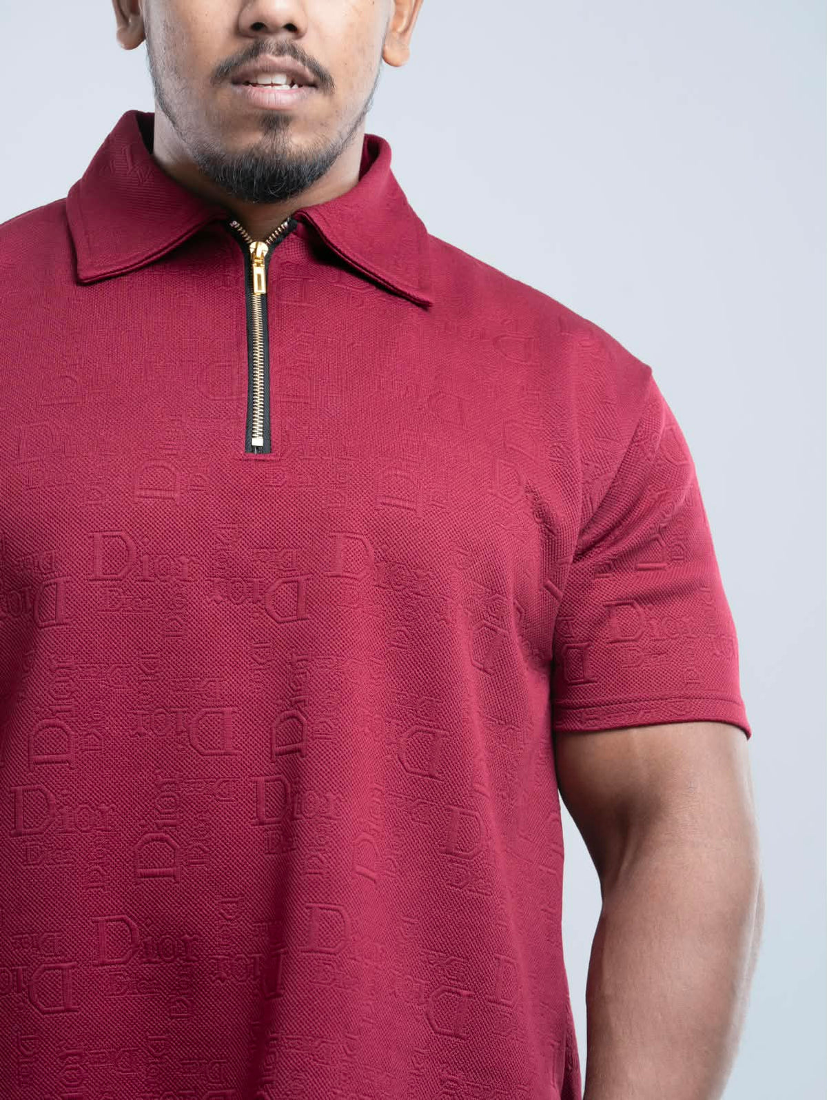 Maroon Premium Dior ambush  zipper Polo Shirt