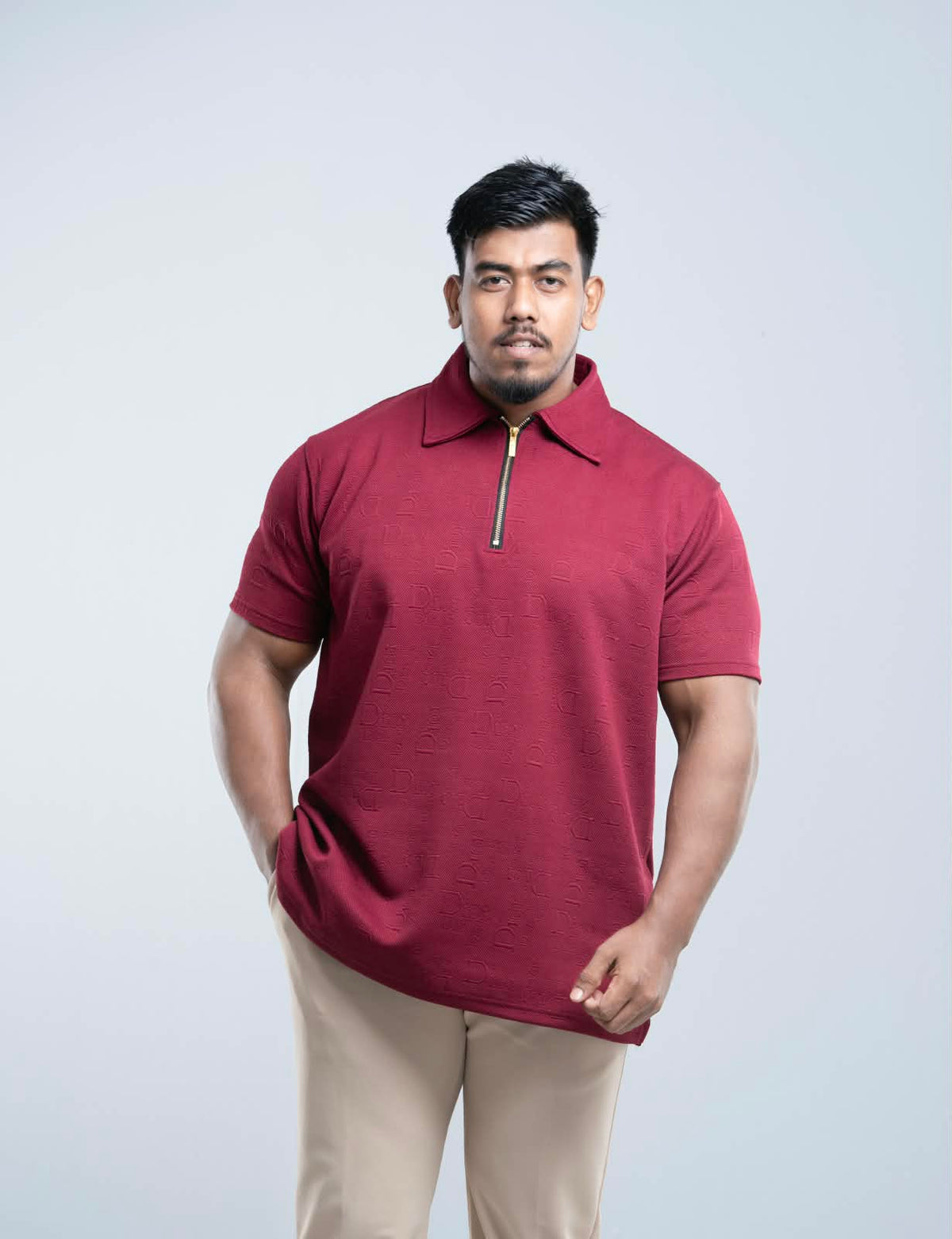 Maroon Premium Dior ambush  zipper Polo Shirt