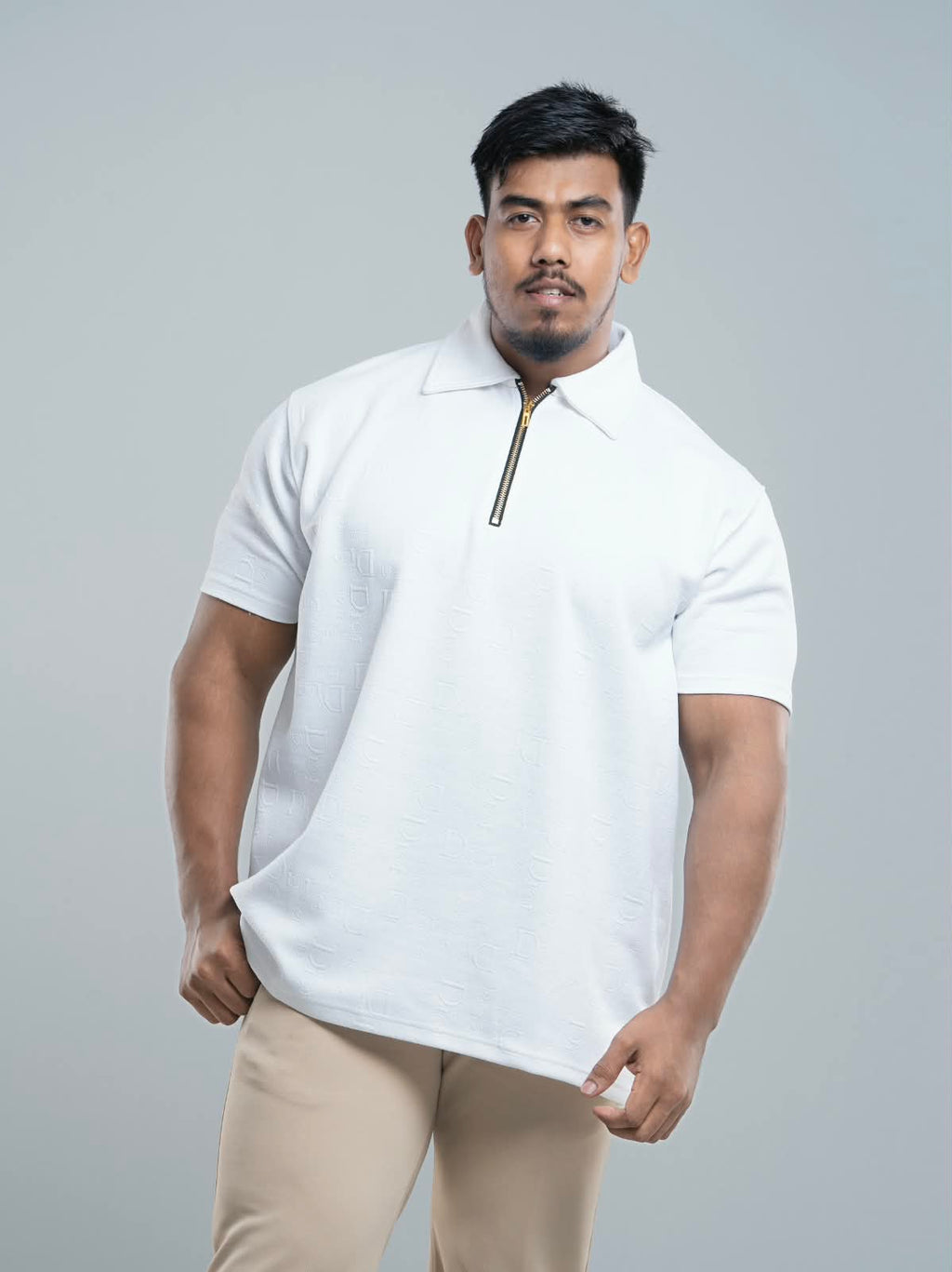 White Premium Dior ambush  zipper Polo Shirt