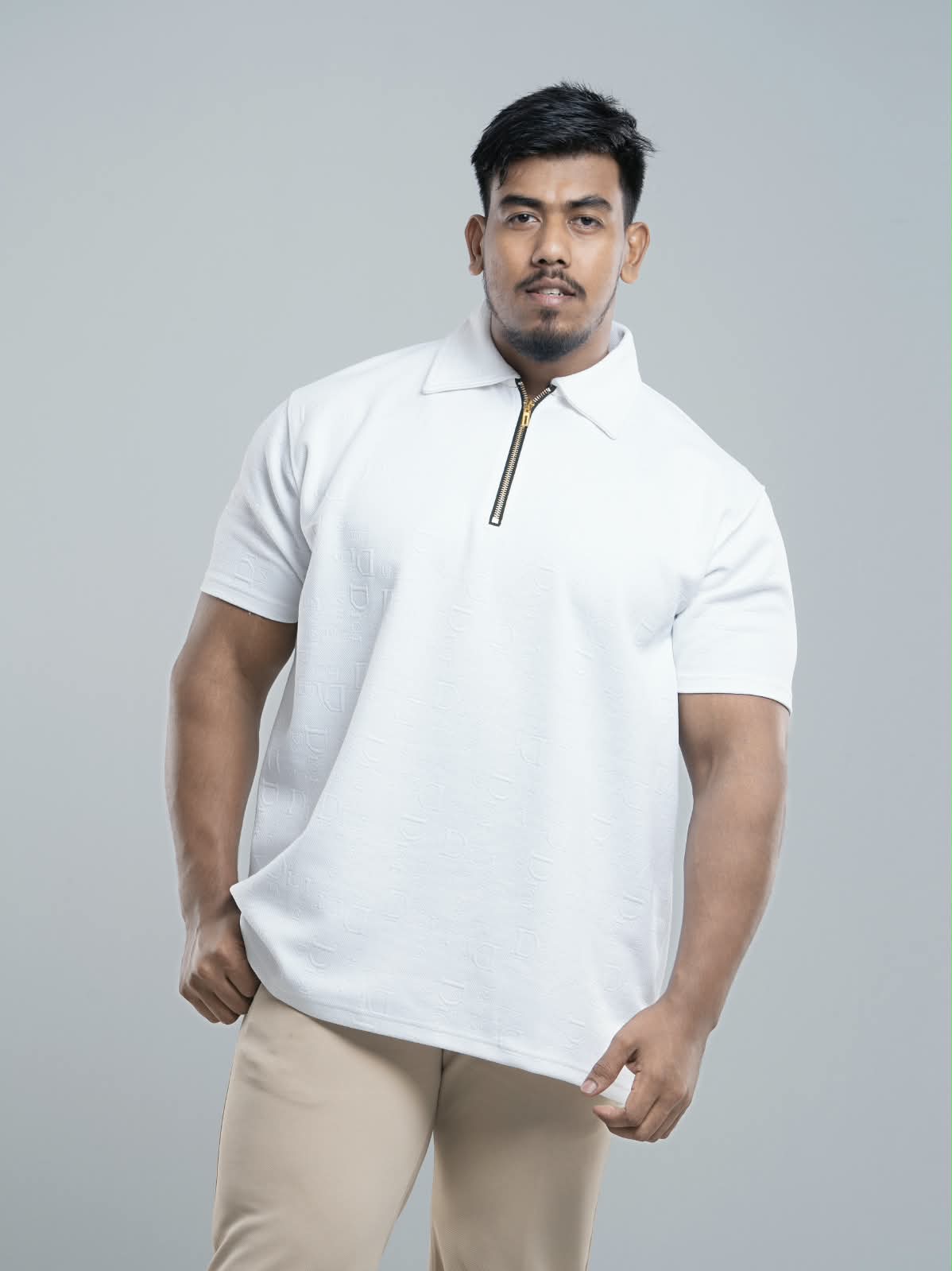 White Premium Dior ambush  zipper Polo Shirt
